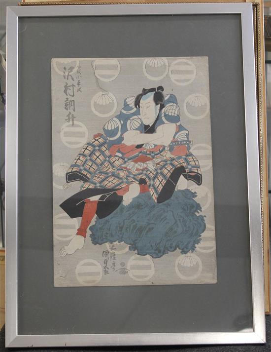 Kunisada / Toyokuni Portraits of actors, largest 15 x 10.25in.